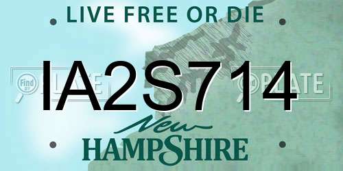 IA2S714 New Hampshire License Plate