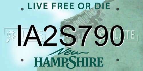 IA2S790 New Hampshire License Plate