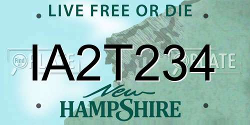 IA2T234 New Hampshire License Plate