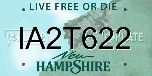 IA2T622 New Hampshire License Plate