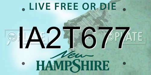 IA2T677 New Hampshire License Plate