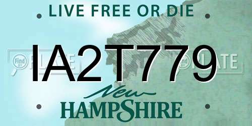 IA2T779 New Hampshire License Plate