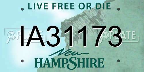 IA31173 New Hampshire License Plate
