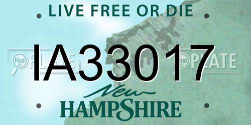 IA33017 New Hampshire License Plate