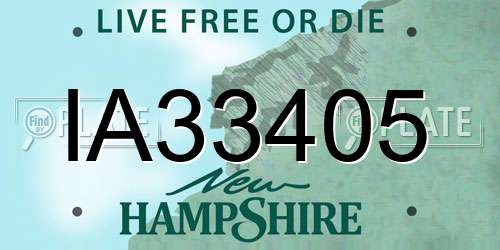 IA33405 New Hampshire License Plate
