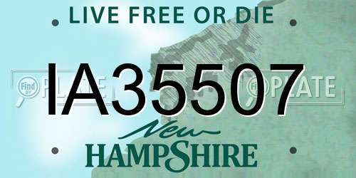 IA35507 New Hampshire License Plate