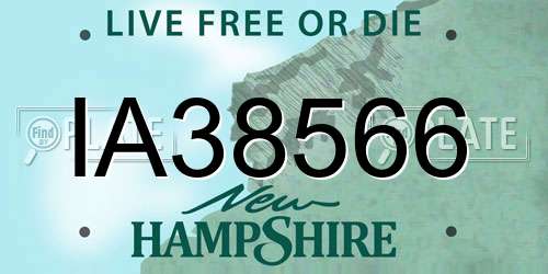 IA38566 New Hampshire License Plate