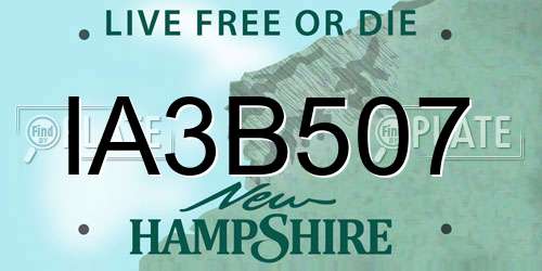 IA3B507 New Hampshire License Plate