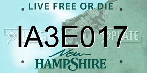 IA3E017 New Hampshire License Plate