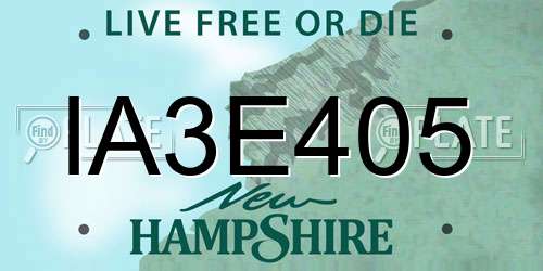 IA3E405 New Hampshire License Plate