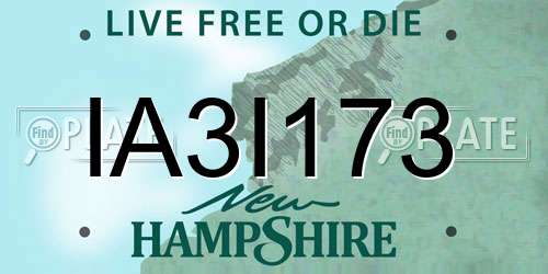 IA3I173 New Hampshire License Plate