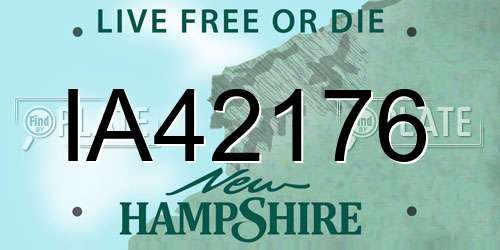 IA42176 New Hampshire License Plate