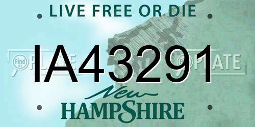 IA43291 New Hampshire License Plate
