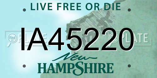 IA45220 New Hampshire License Plate