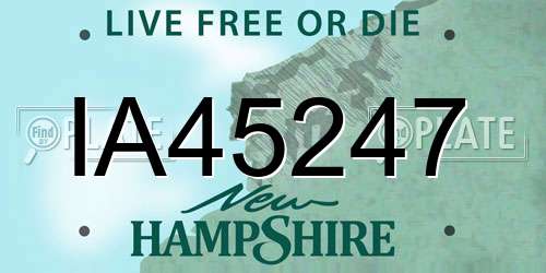 IA45247 New Hampshire License Plate