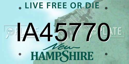 IA45770 New Hampshire License Plate