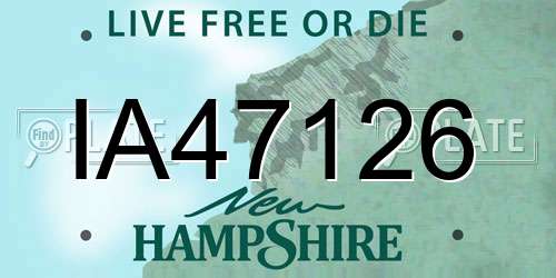 IA47126 New Hampshire License Plate