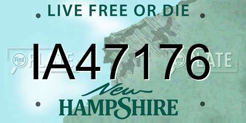 IA47176 New Hampshire License Plate