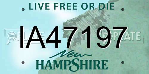 IA47197 New Hampshire License Plate