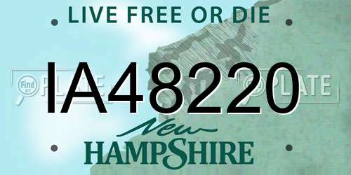 IA48220 New Hampshire License Plate