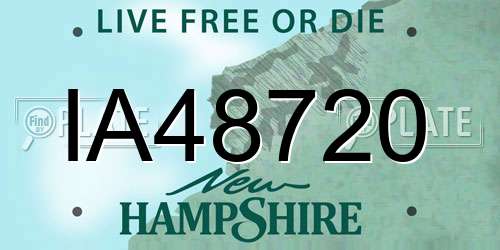 IA48720 New Hampshire License Plate