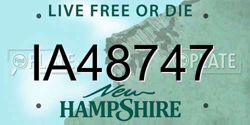 IA48747 New Hampshire License Plate