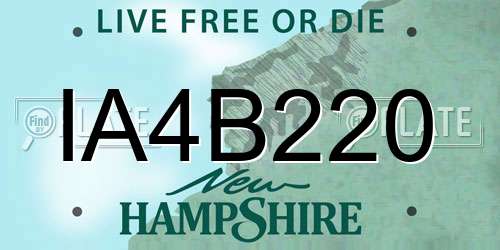 IA4B220 New Hampshire License Plate