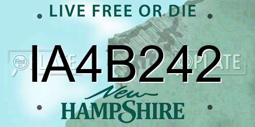 IA4B242 New Hampshire License Plate