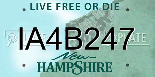 IA4B247 New Hampshire License Plate
