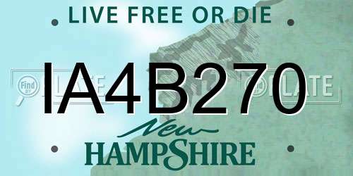 IA4B270 New Hampshire License Plate