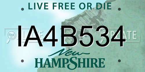 IA4B534 New Hampshire License Plate