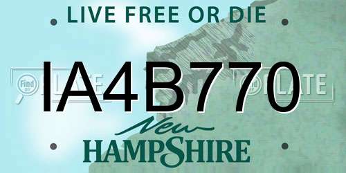 IA4B770 New Hampshire License Plate