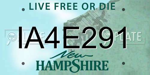 IA4E291 New Hampshire License Plate