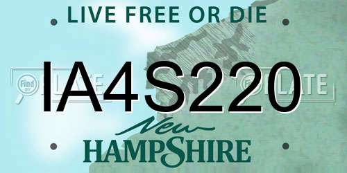 IA4S220 New Hampshire License Plate