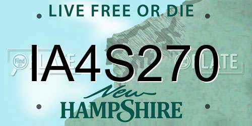 IA4S270 New Hampshire License Plate