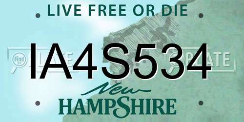IA4S534 New Hampshire License Plate