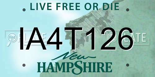 IA4T126 New Hampshire License Plate