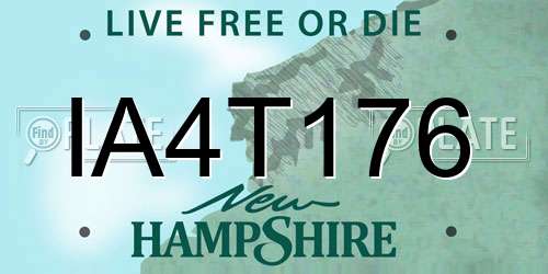 IA4T176 New Hampshire License Plate