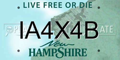 IA4X4B New Hampshire License Plate