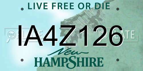 IA4Z126 New Hampshire License Plate