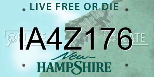 IA4Z176 New Hampshire License Plate
