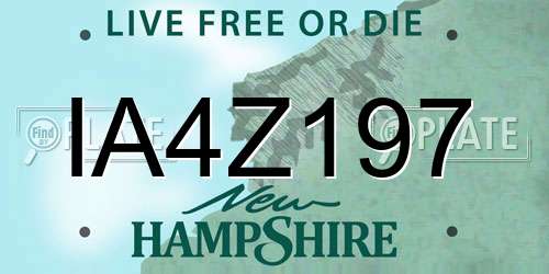 IA4Z197 New Hampshire License Plate