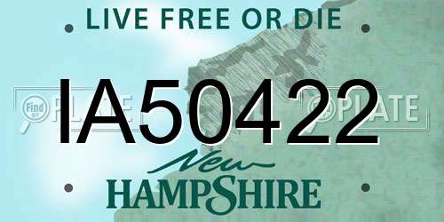 IA50422 New Hampshire License Plate