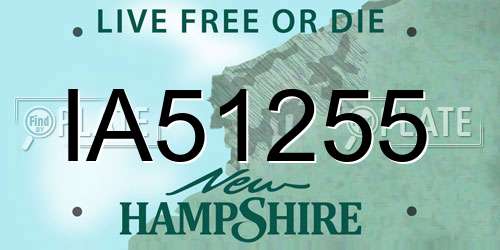 IA51255 New Hampshire License Plate