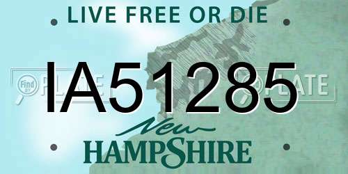 IA51285 New Hampshire License Plate