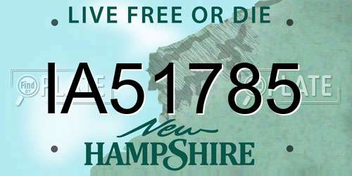 IA51785 New Hampshire License Plate