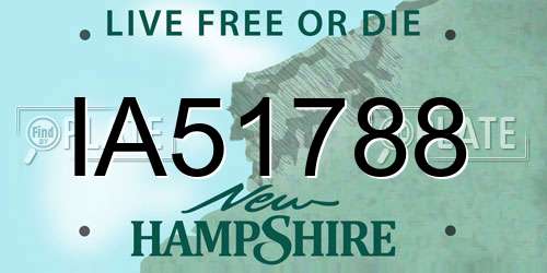 IA51788 New Hampshire License Plate