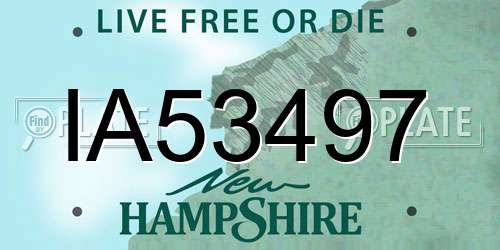 IA53497 New Hampshire License Plate