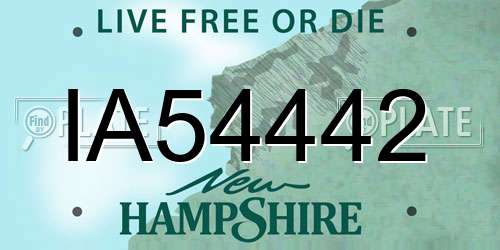 IA54442 New Hampshire License Plate