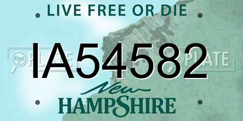 IA54582 New Hampshire License Plate